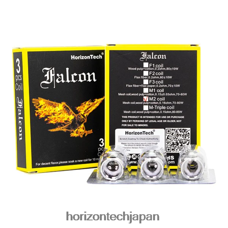 HorizonTech Falcon コイル（3個パック） m2メッシュコイル 0.16Ω XXXF164 Horizontech Disposable Vape