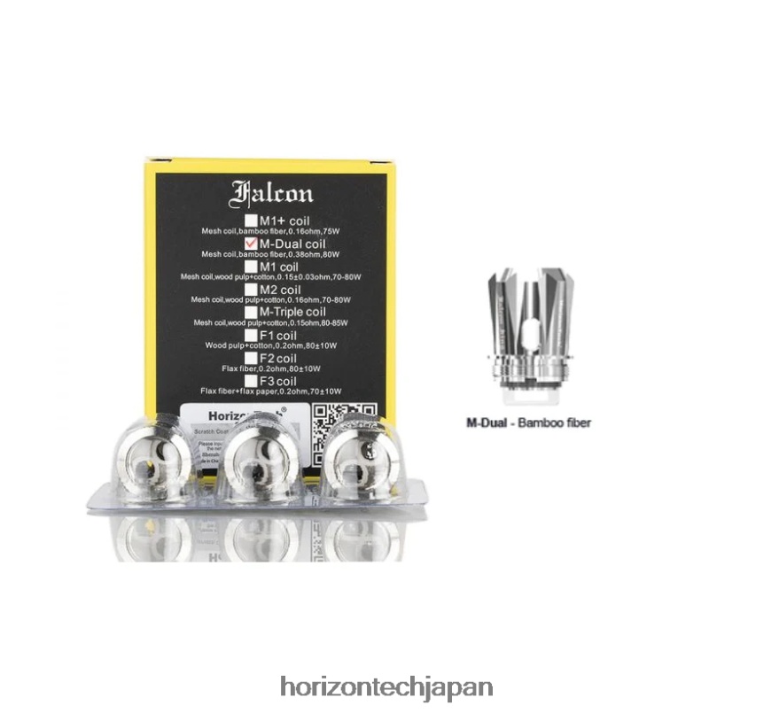 HorizonTech Falcon コイル（3個パック） m-デュアルメッシュコイル 0.38Ω XXXF165 Horizon Tech Vape