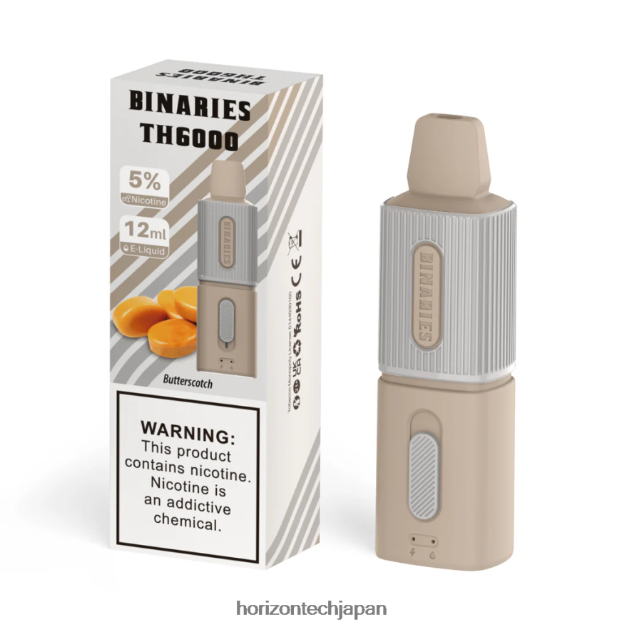 HorizonTech Binaries Cabin th6000 使い捨て 12ml バタースコッチ XXXF103 Horizontech Vape Japan