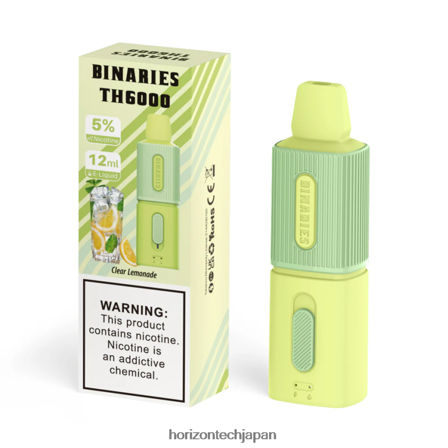 HorizonTech Binaries Cabin th6000 使い捨て 12ml クリアレモネード XXXF114 Horizontech Disposable Vape