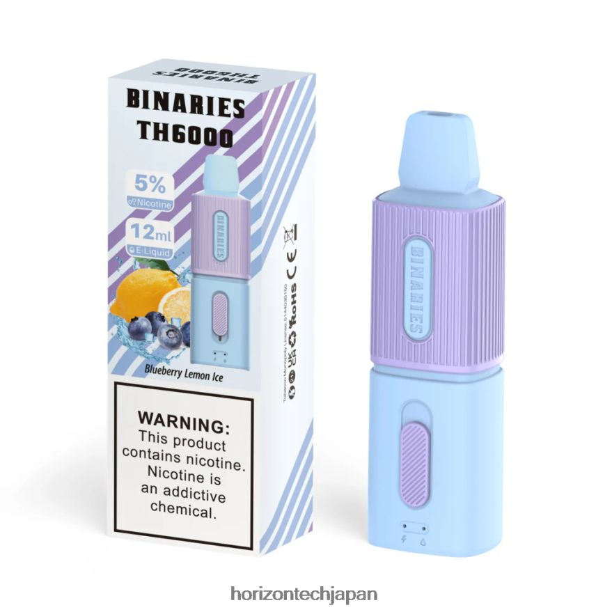 HorizonTech Binaries Cabin th6000 使い捨て 12ml ブルーベリーレモンアイス XXXF115 Horizon Tech Vape
