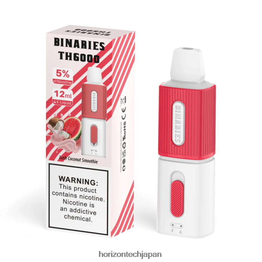 HorizonTech Binaries Cabin th6000 使い捨て 12ml 贅沢なココナッツスムージー XXXF119 Horizon Tech Vape Tank
