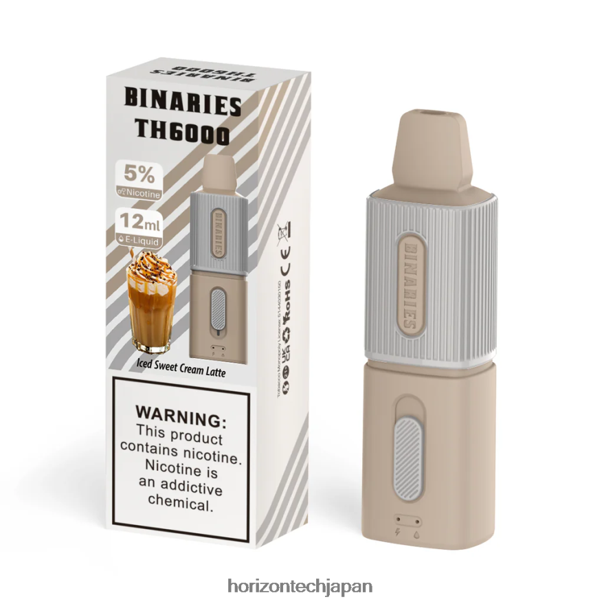 HorizonTech Binaries Cabin th6000 使い捨て 12ml アイススイートクリームラテ XXXF124 Horizontech Disposable Vape