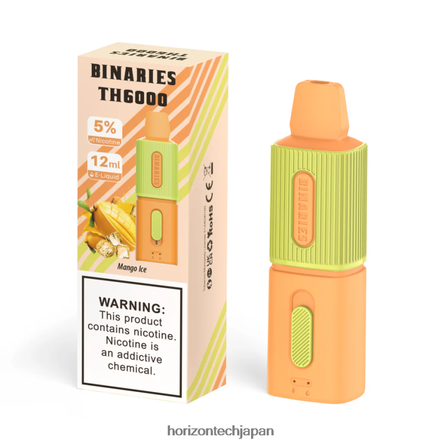 HorizonTech Binaries Cabin th6000 使い捨て 12ml マンゴーアイス XXXF99 Horizon Tech Vape Tank